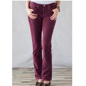 Sundance Burgundy Red Wine Velvet Mid Rise Slim Straight Leg Jeans Size 6